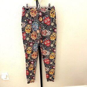New Orleans Multi-Colored Skull Leggings